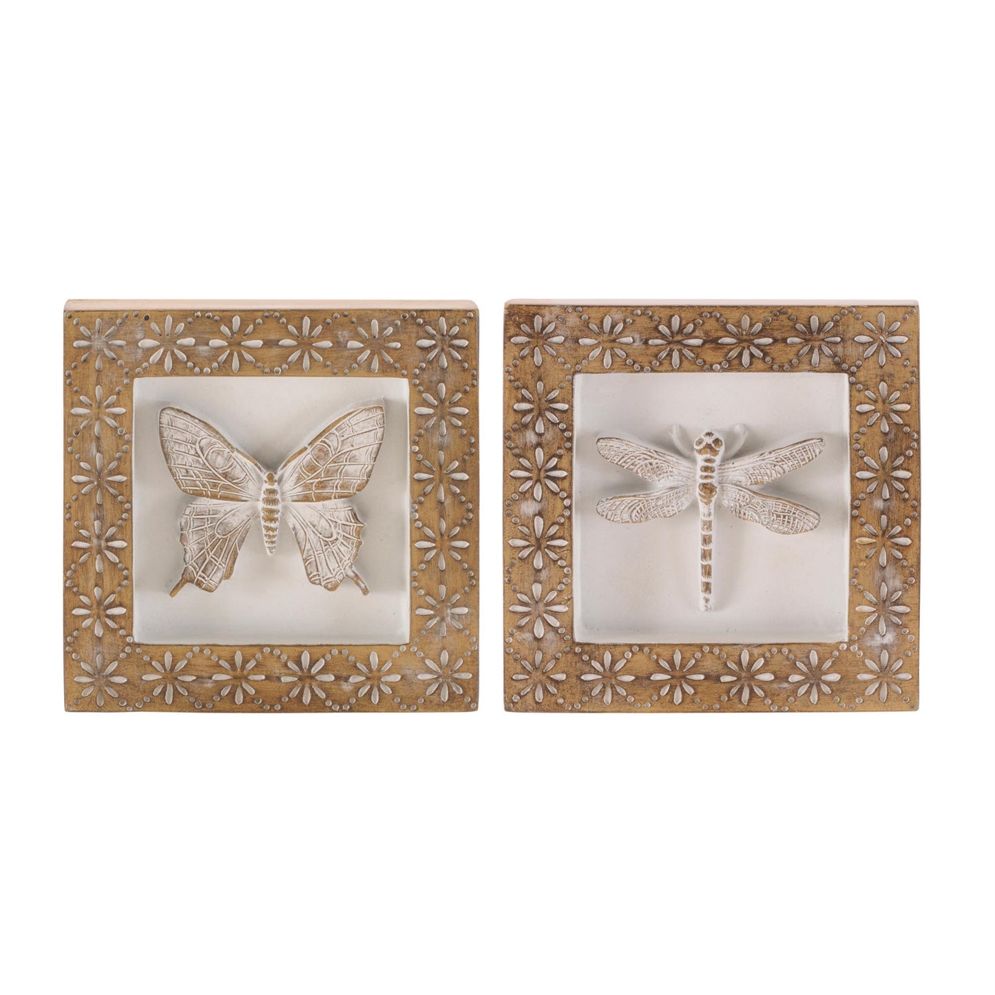 Sculpted Butterfly and Dragonfly Wall Plaque (Set of 2)
