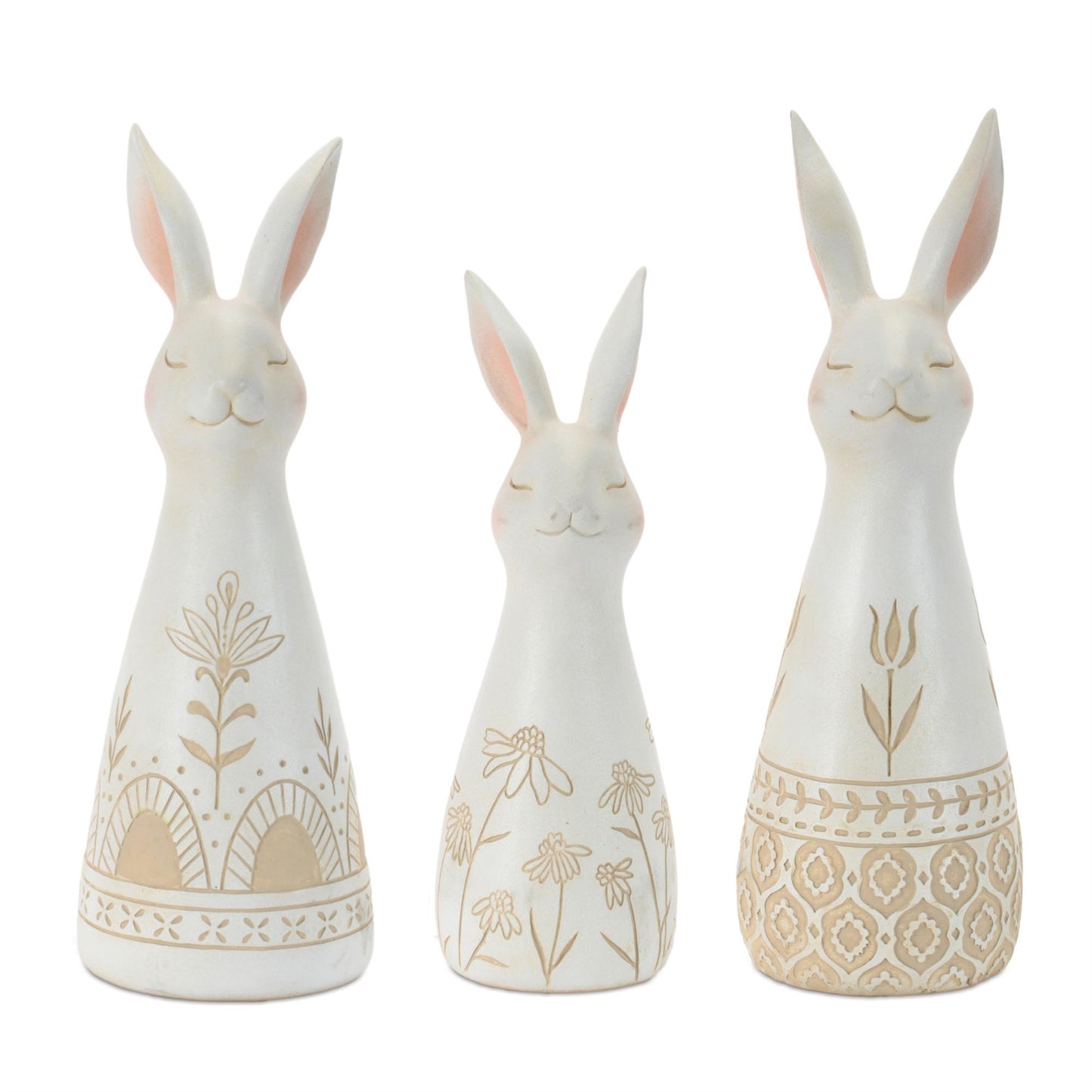 Ornate Floral Pattern Rabbit (Set of 3)