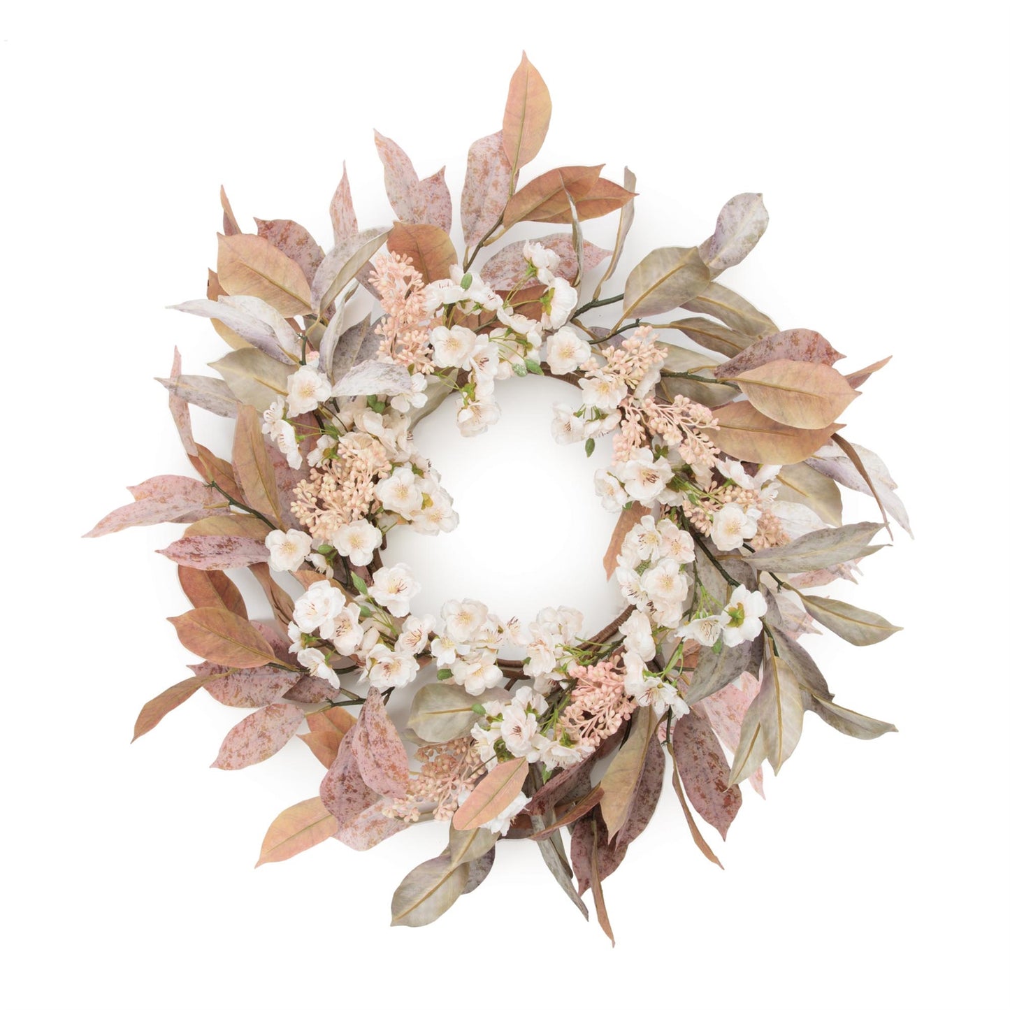 Harvest Foliage and Blossom Wreath 24"D
