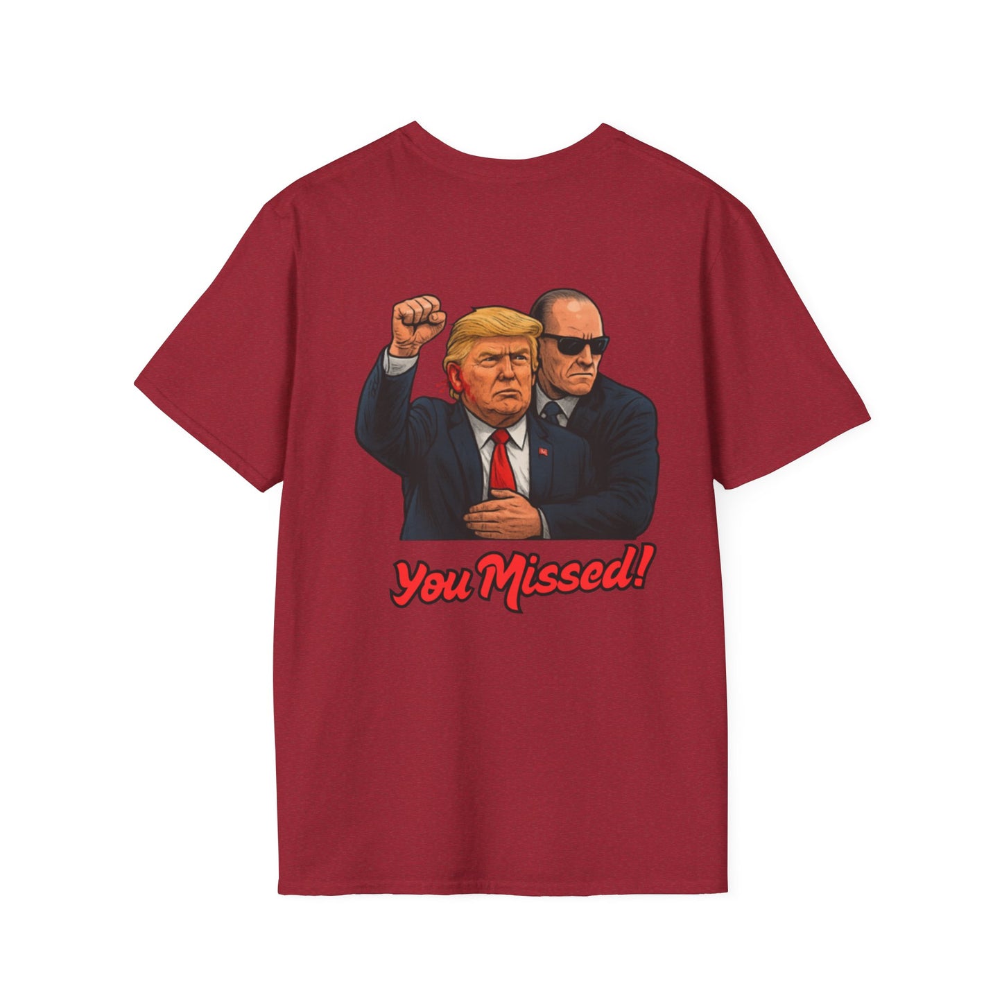 Red shirt featuring the phrase "You Mess with Donald Trump and Mr. Trump" in bold lettering.