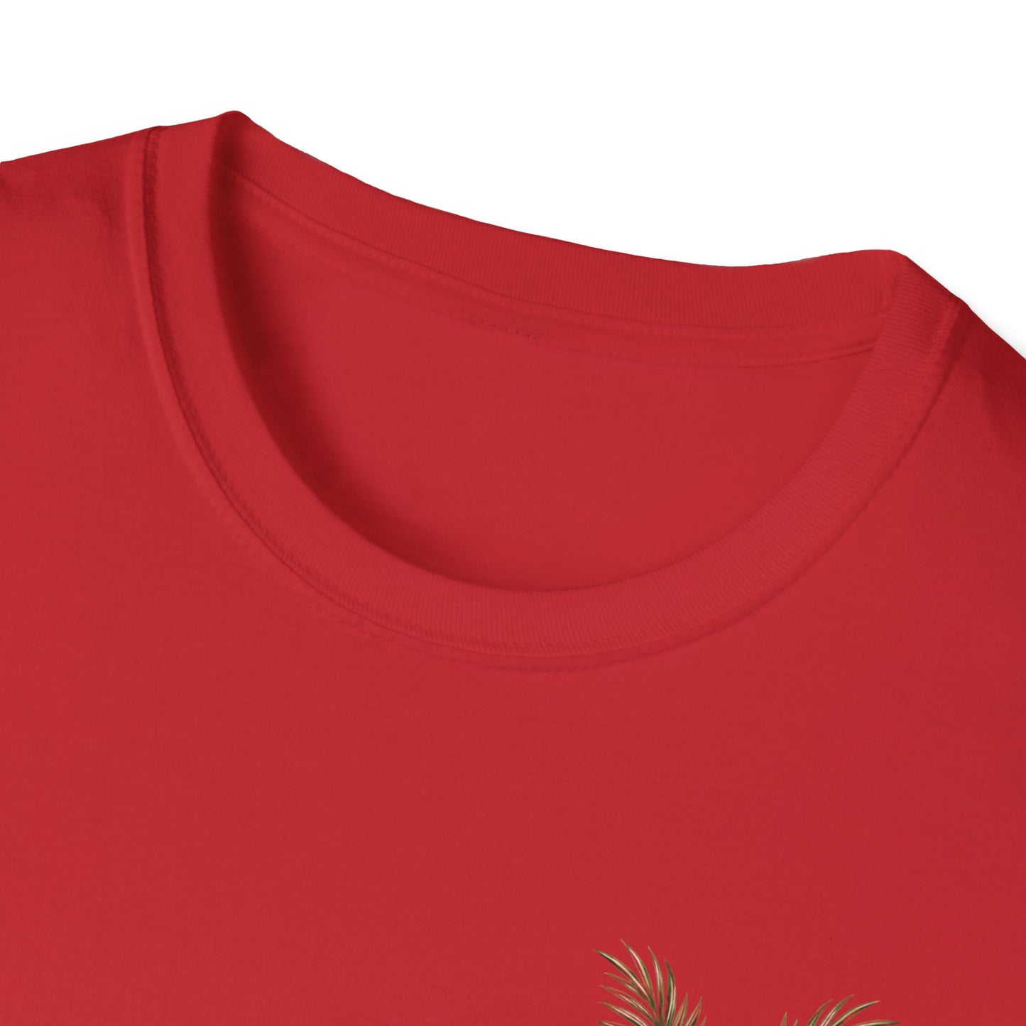 A vibrant red t-shirt adorned with a striking gold eagle design.