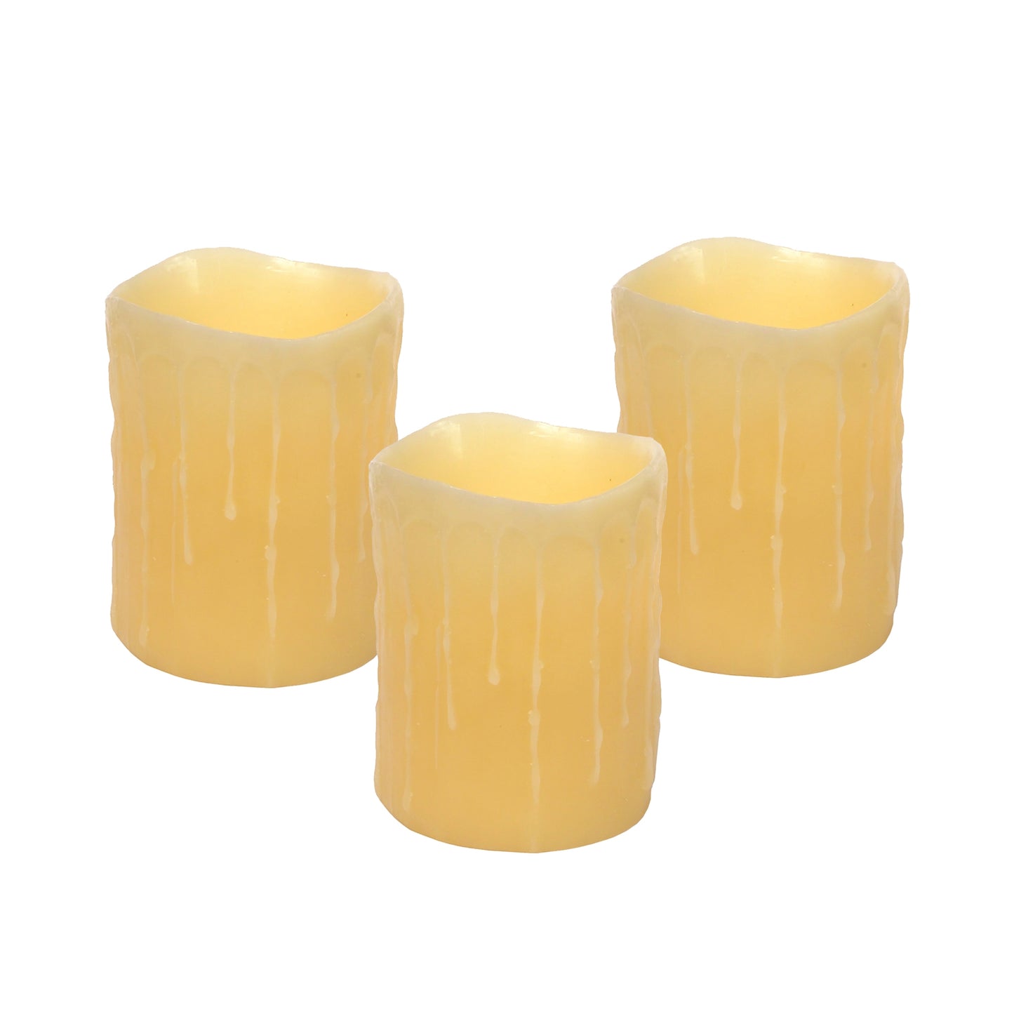 LED Dripping Wax Pillar Candles (Set of 3) 5"H