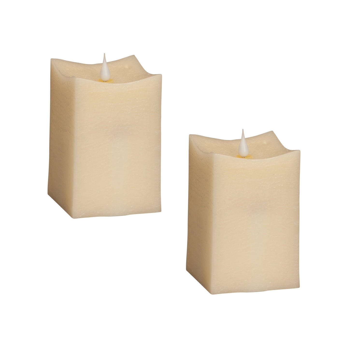 Simplux LED Squared Candle with Moving Flame and Remote (Set of 2) 5"H