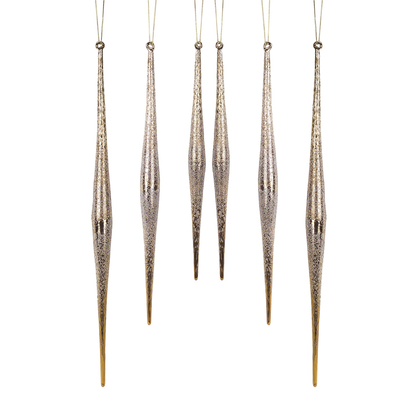 Gold and Silver Ombre Drop Ornament (Set of 6)