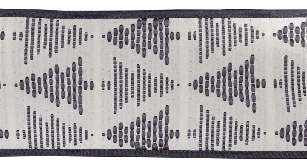 Grey Holiday Tree Wired Ribbon (Set of 2)