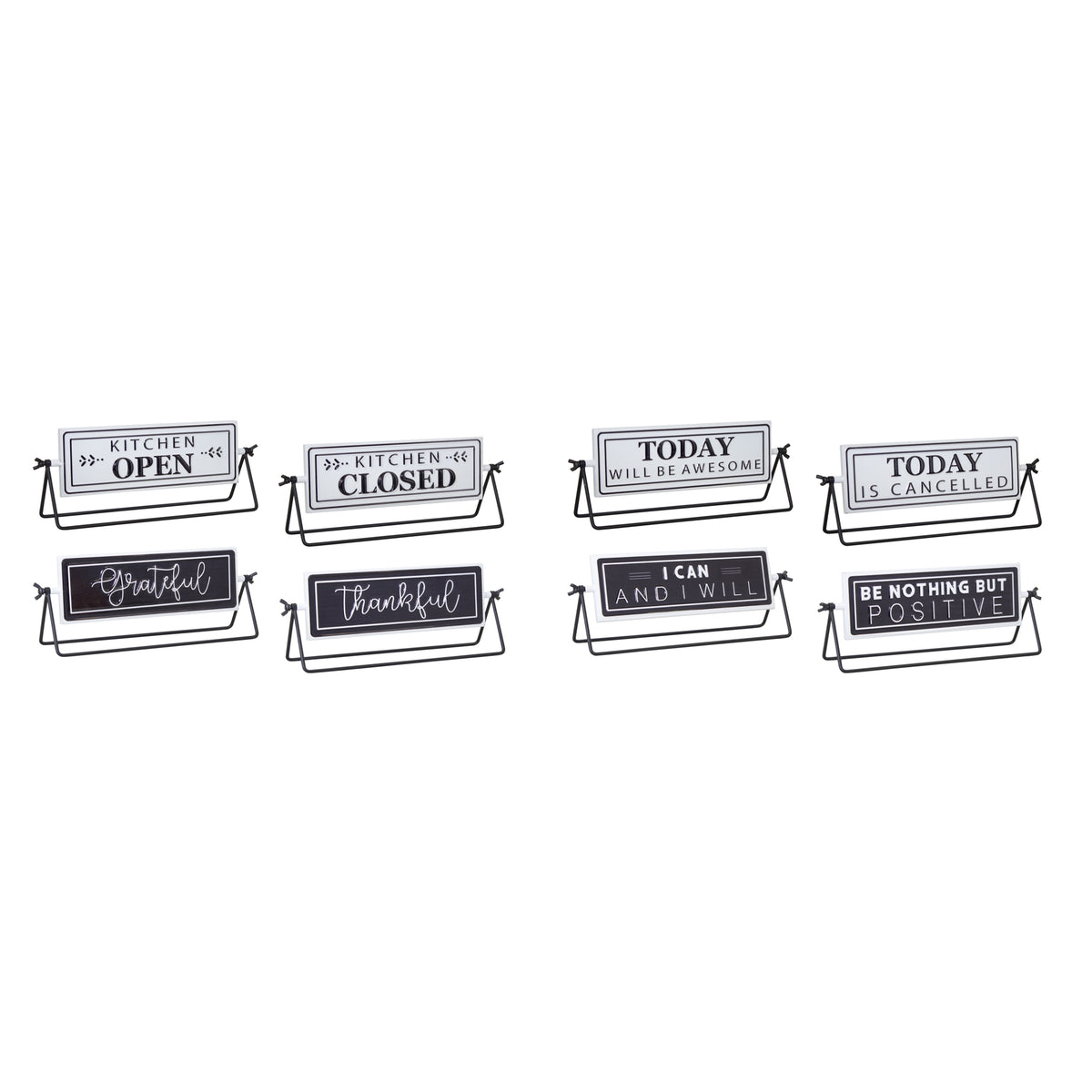 Reversable Sentiment Sign with Stand (Set of 4)