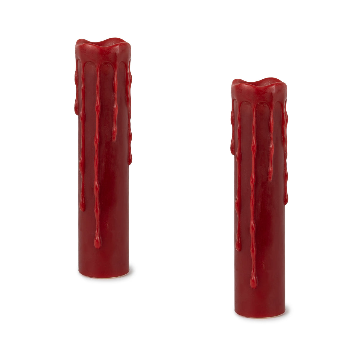 Red LED Dripping Wax Designer Candle with Remote (Set of 2)