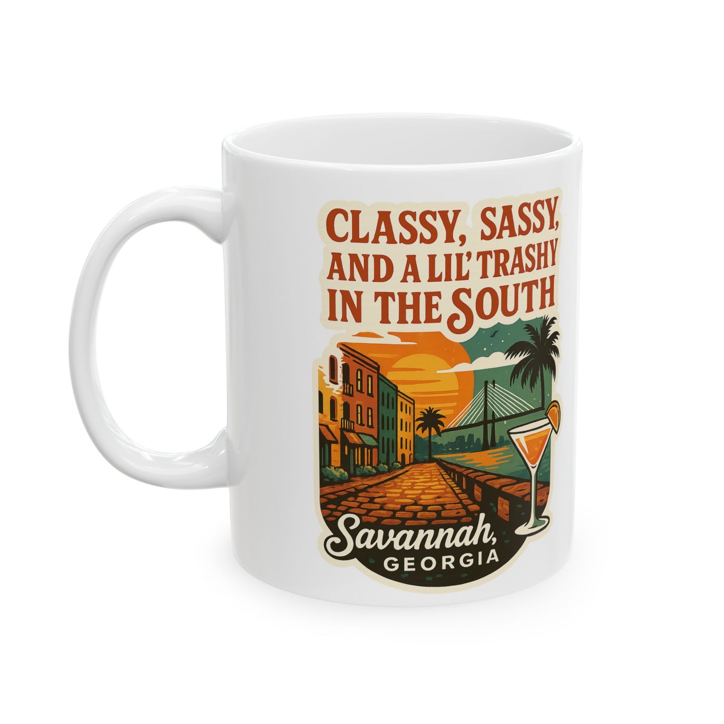 A “Christmas Vacation” themed Sassy, Classy, 'Lil Trashy in the south Coffee Mug for birthdays, holidays, or special occasions Gifts by A Coastal Christmas.
