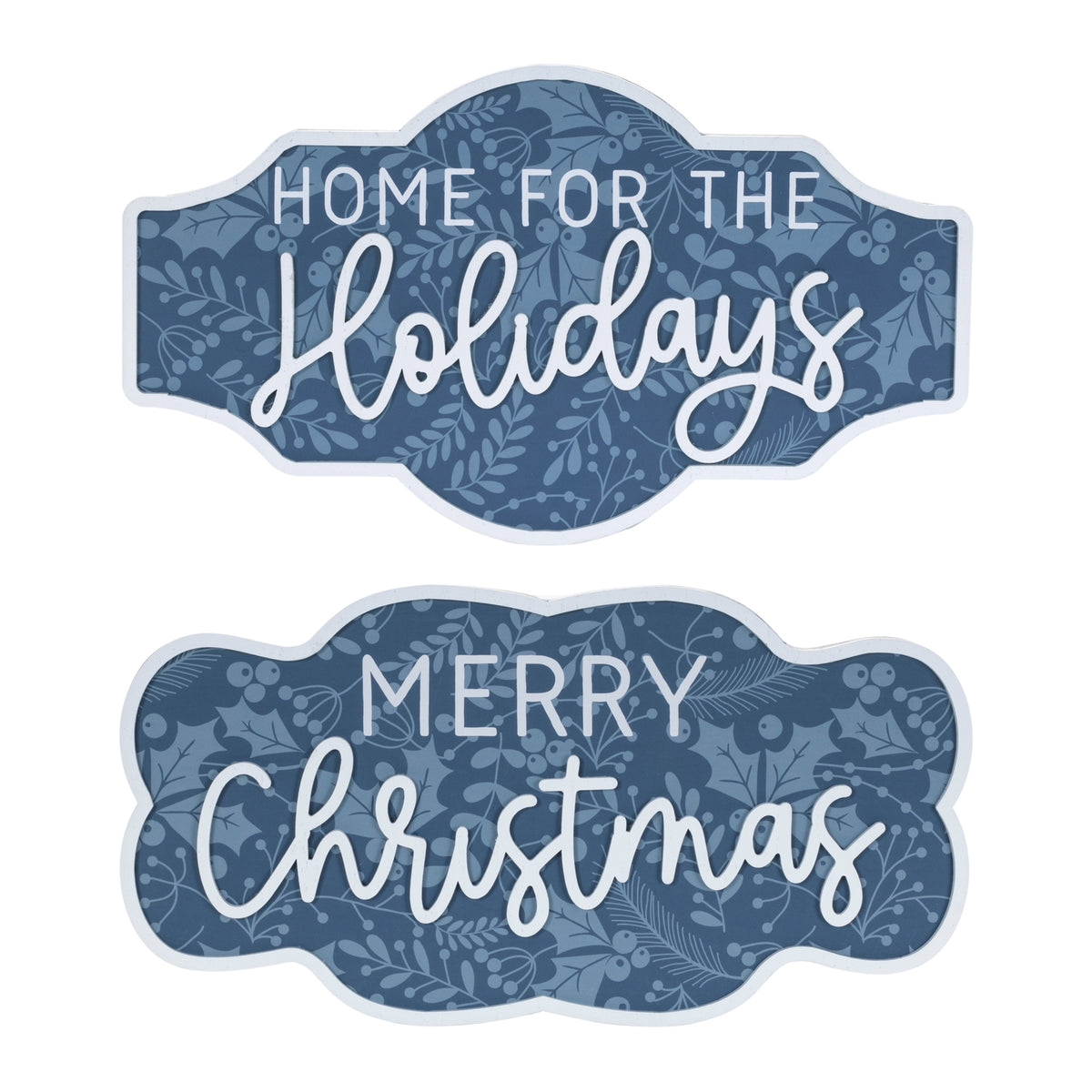 Wood Christmas Sentiment Sign (Set of 2)