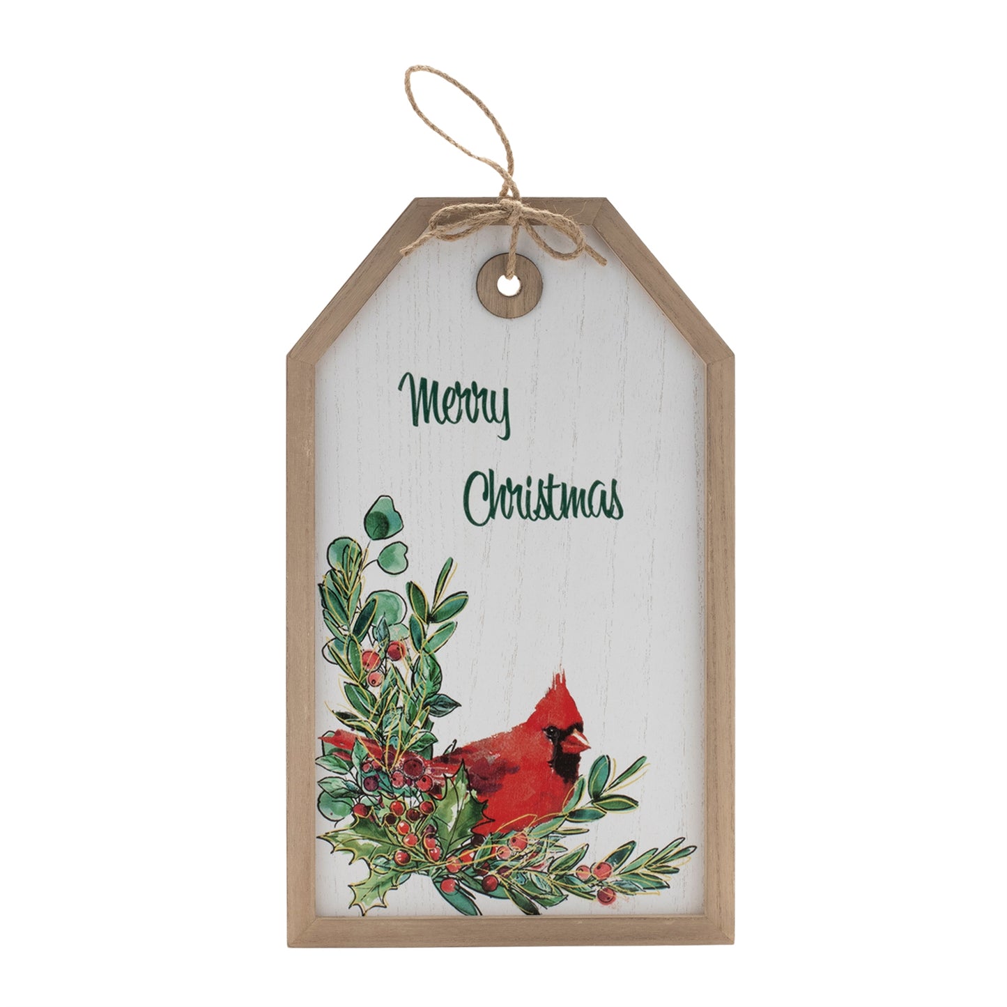 Merry Christmas Cardinal Tag 16"H