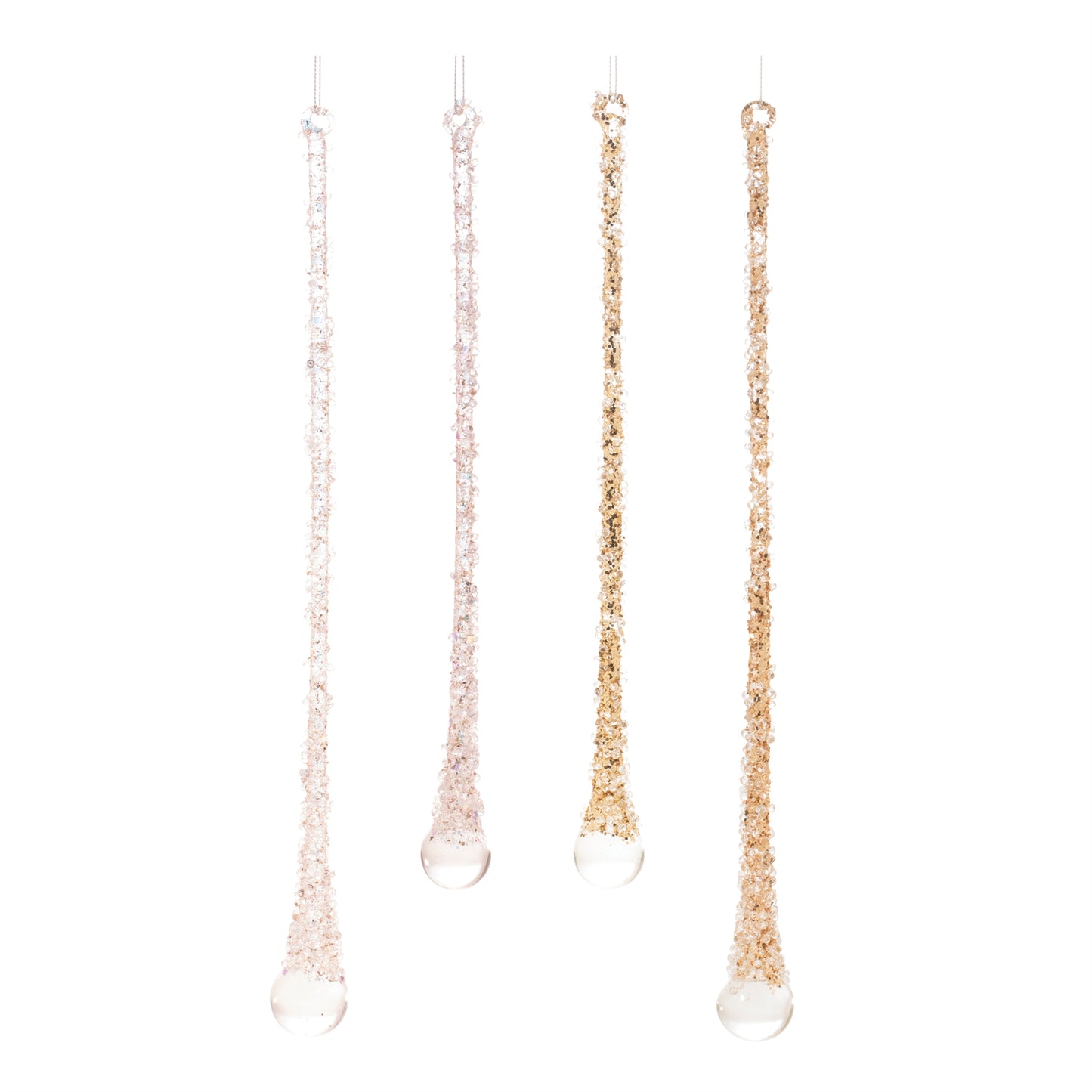 Glitter Drop Ornaments (Set of 24)