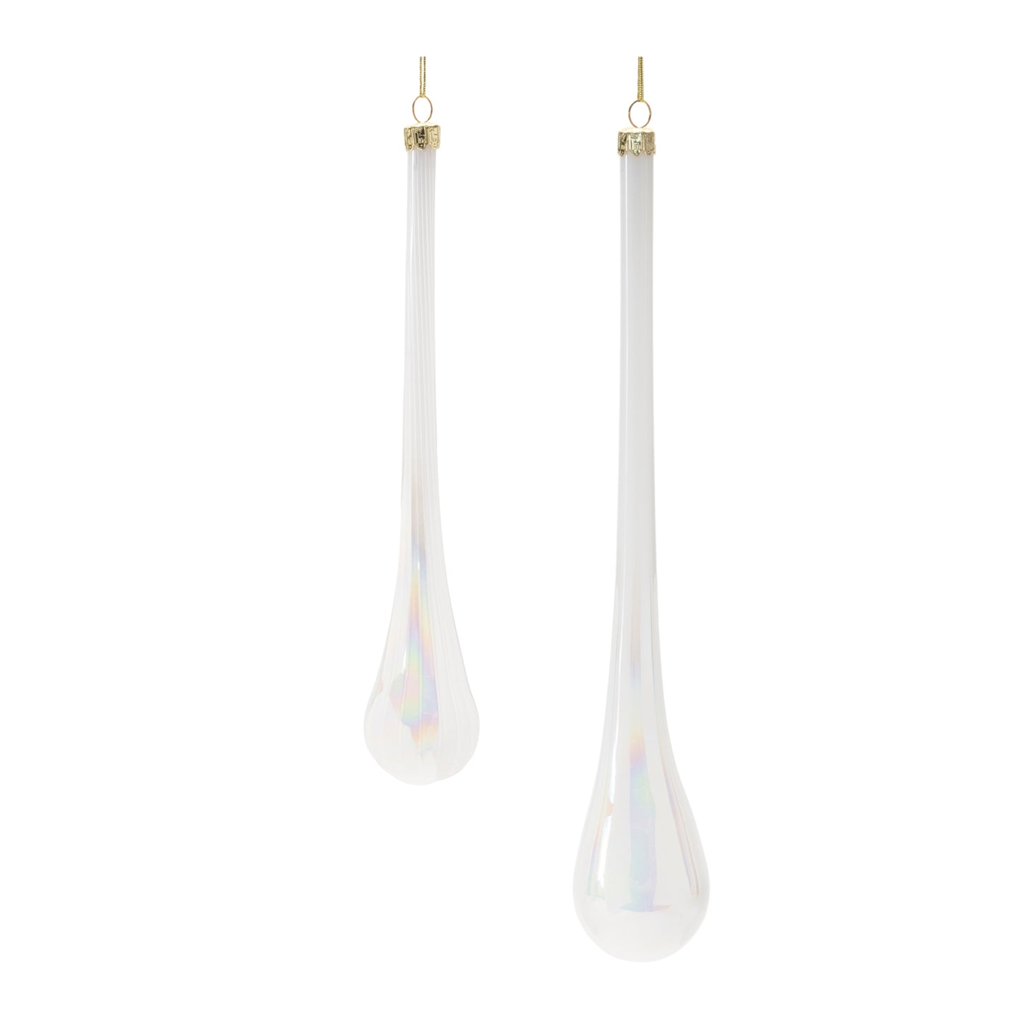 Iridescent Glass Drop Ornament (Set of 6)