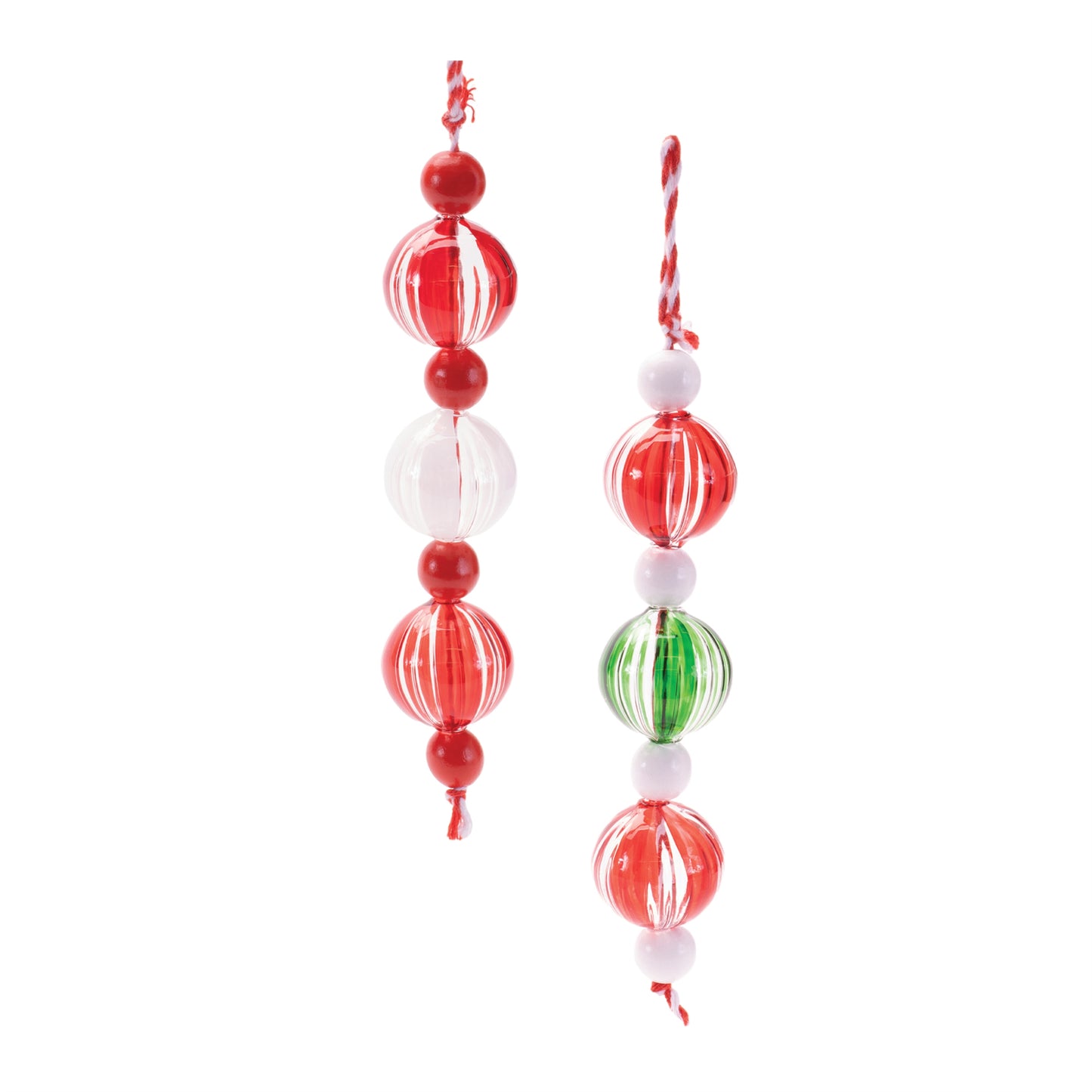 Striped Glass Mini Drop Ornaments (Set of 6)