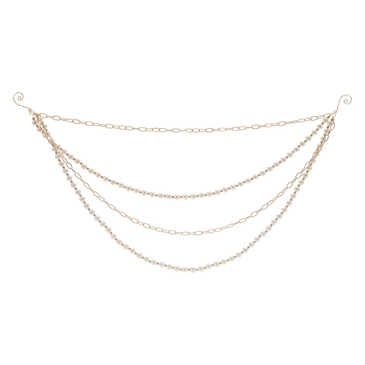 Pearl Bead and Chain Link Garland (Set of 2)