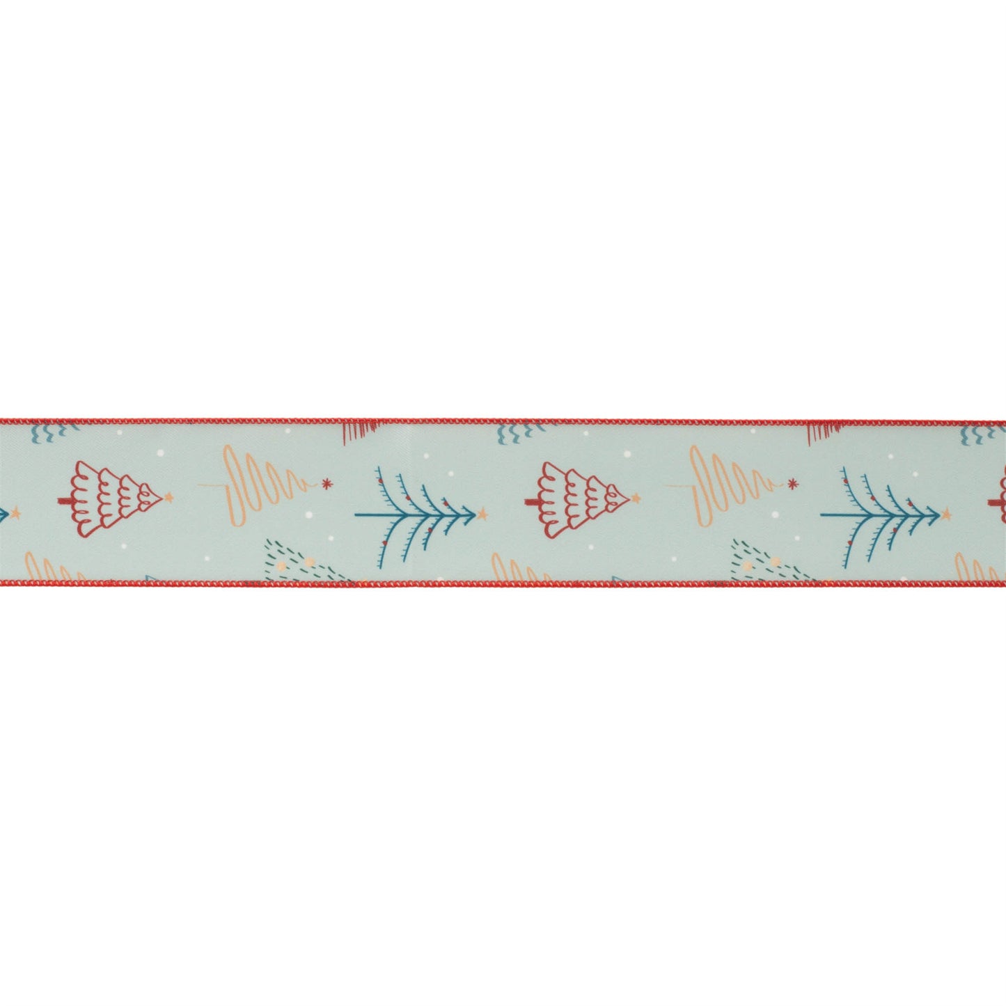 Christmas Tree Print Wired Ribbon (Set of 2)
