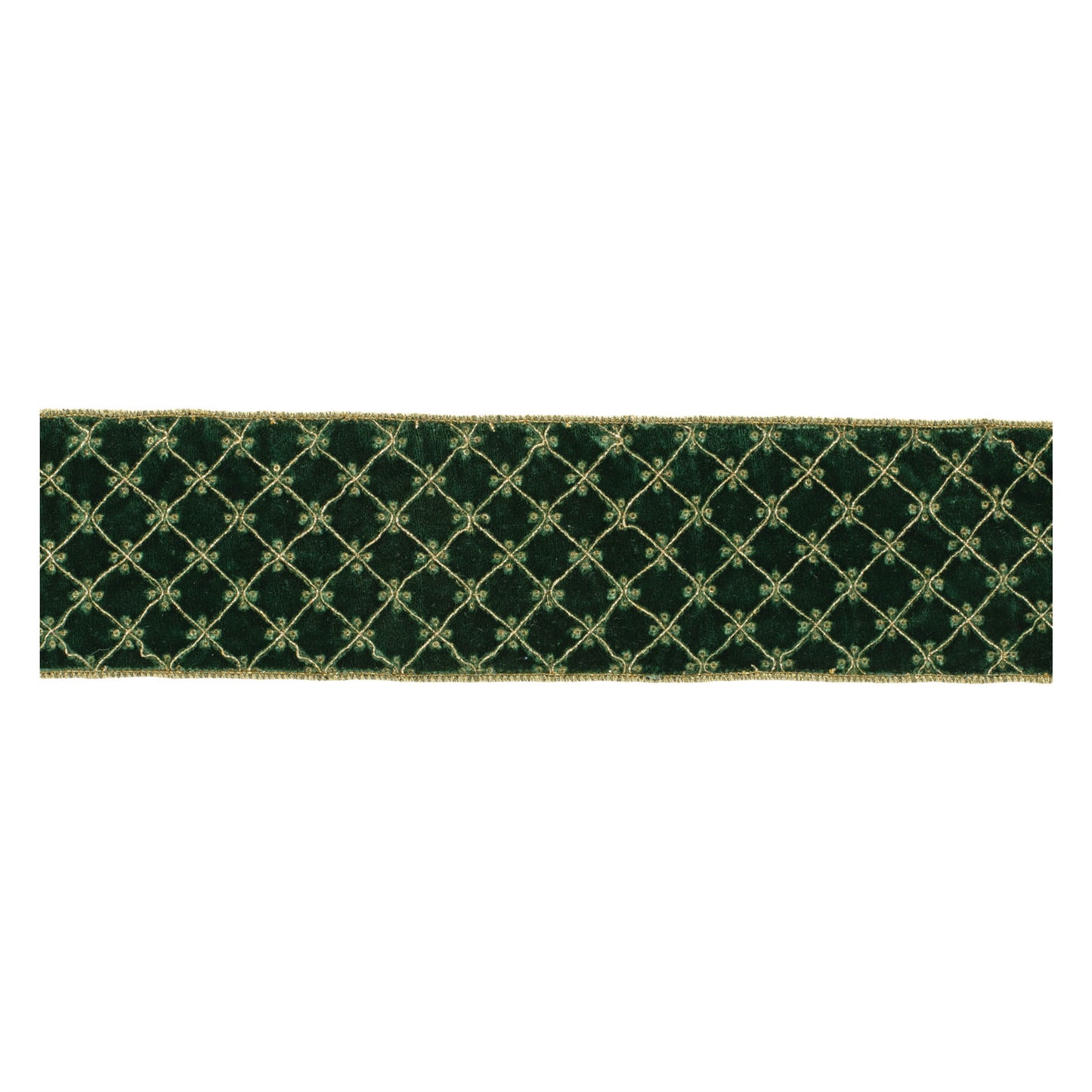 Ornate Diamond Pattern Wired Ribbon (Set of 2)