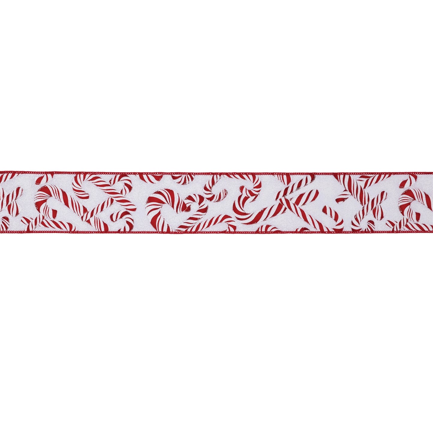 Candy Cane Print Wired Ribbon (Set of 2)