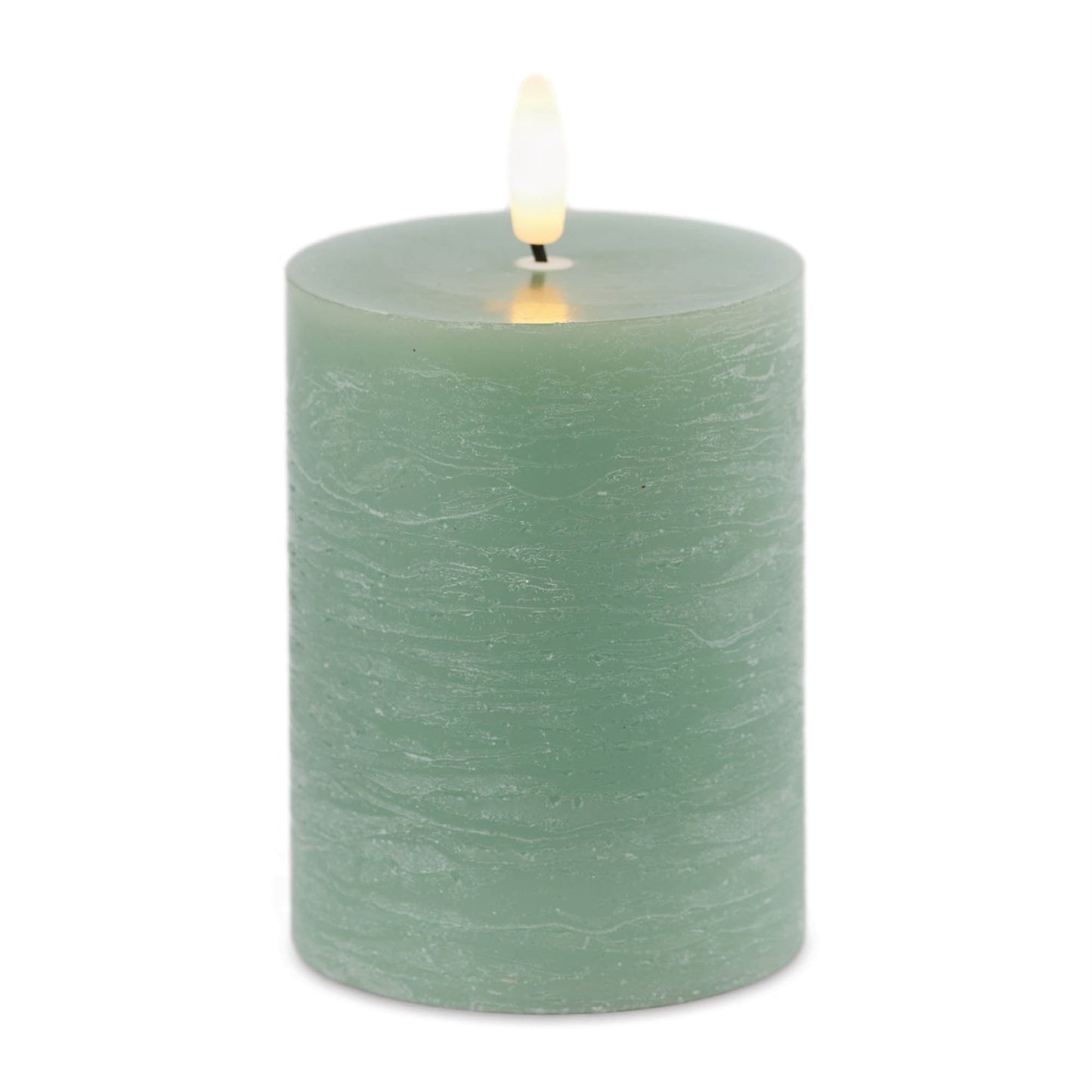 FIA Wick Green Pillar Candle (Set of 2) 4"H