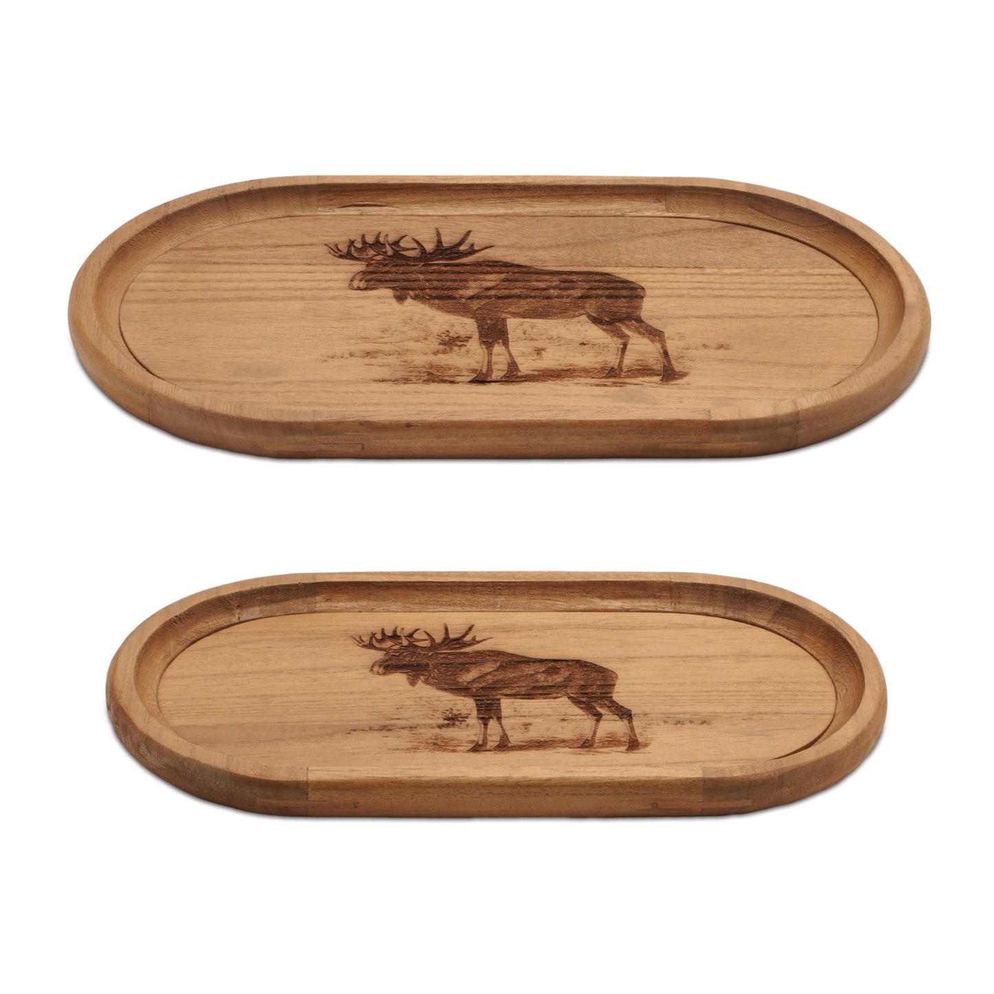 Woodland Moose Wood Trays (Set of 2)