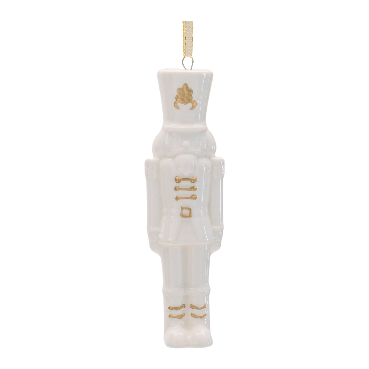 Porcelain Nutcracker Ornament with Gold Accents (Set of 12)