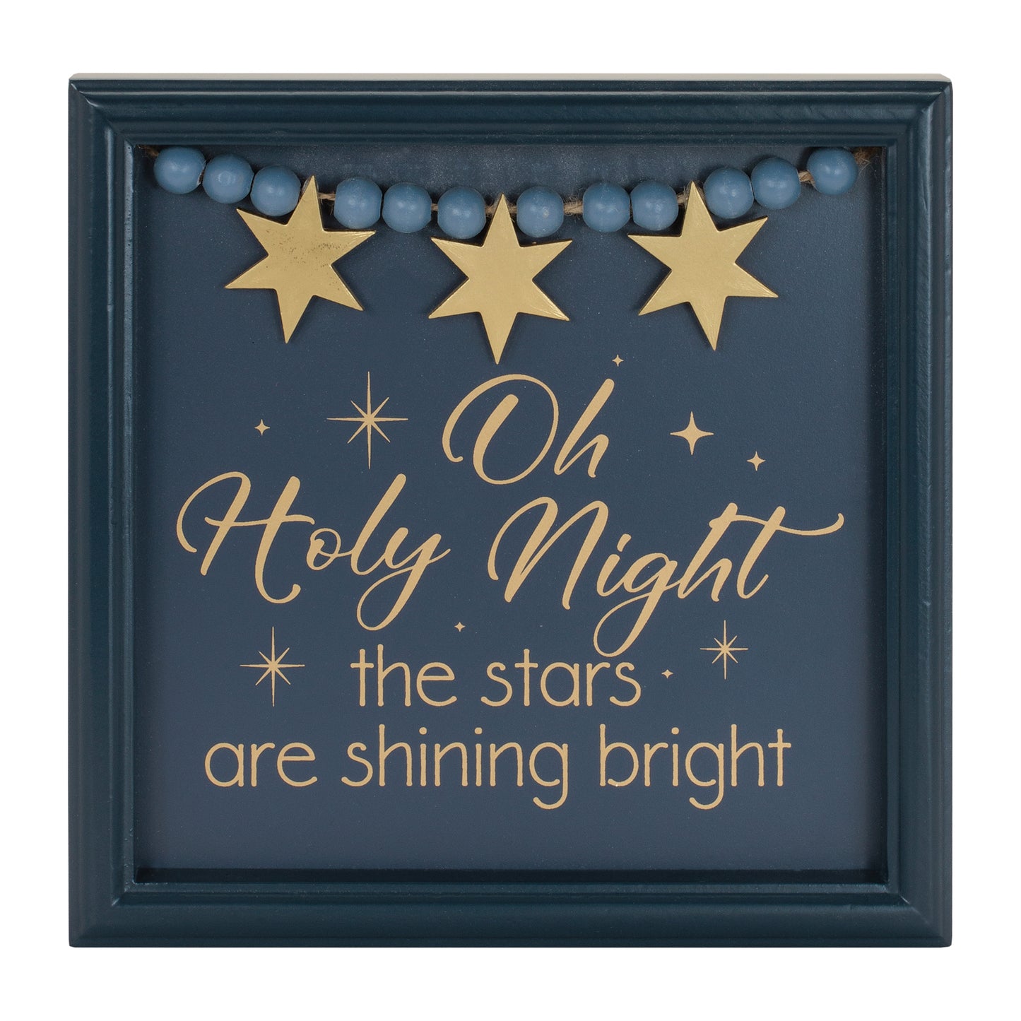 O Holy Night Star Quote Plaque 7.75"SQ