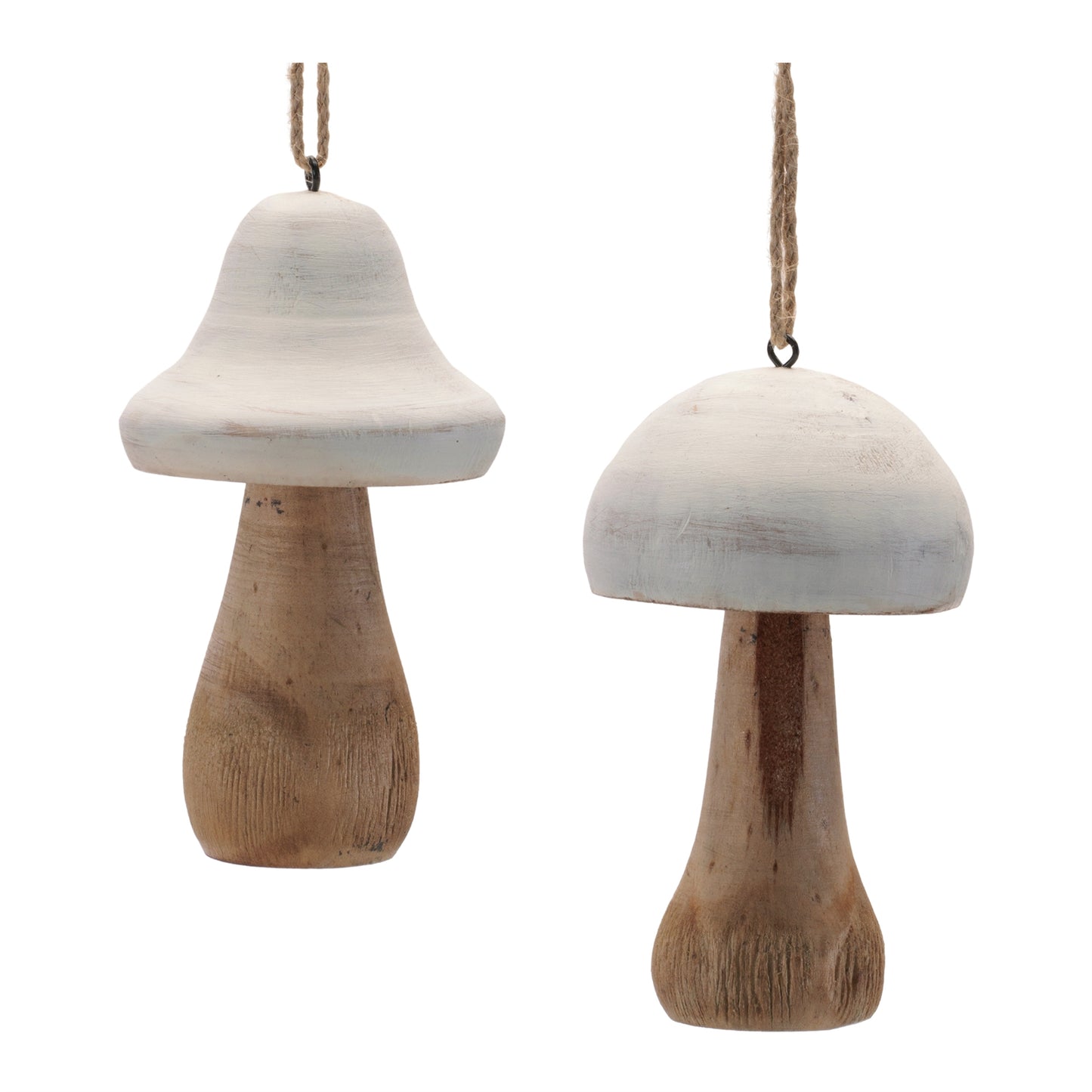 Wood Mushroom Ornament (Set of 4)