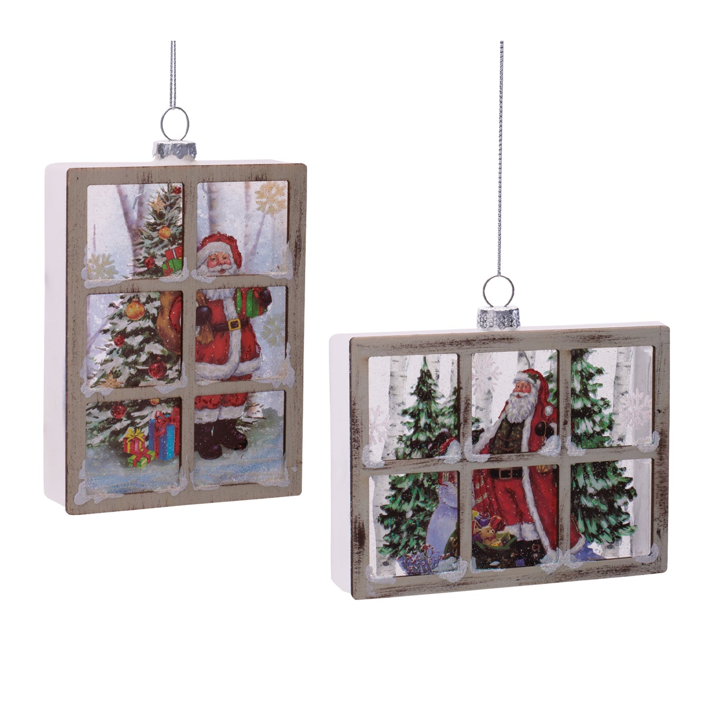 Glass Santa Window Ornament (Set of 6)