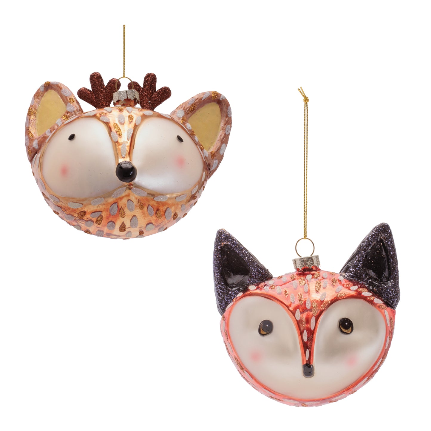 Woodland Animal Glass Ornament (Set of 12)