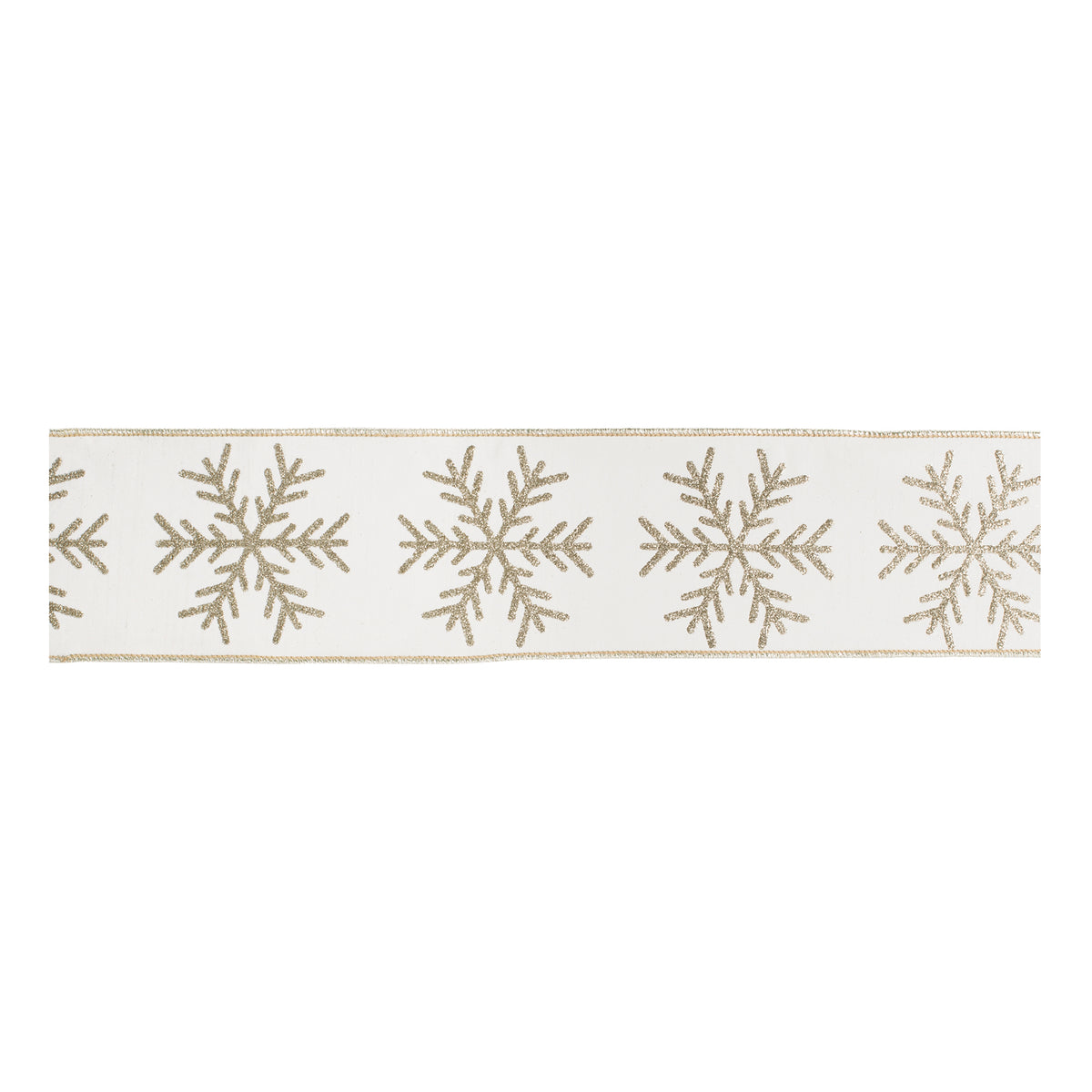 Snowflake Wired Ribbon 4" x 5 Yds.