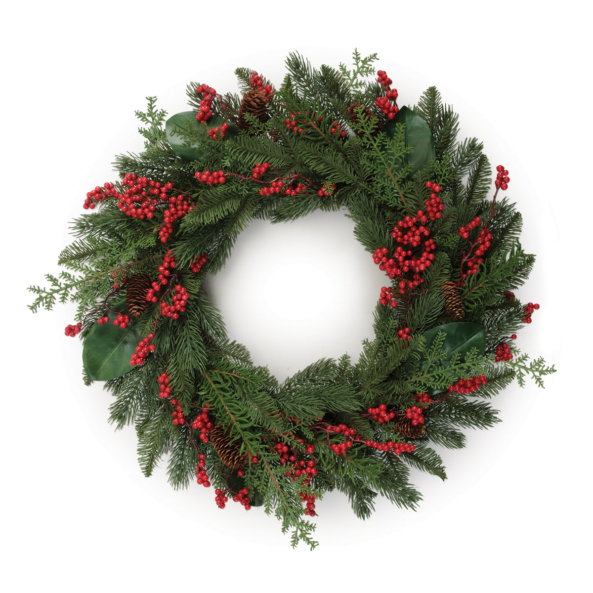 Pine and Berry Wreath 26"D