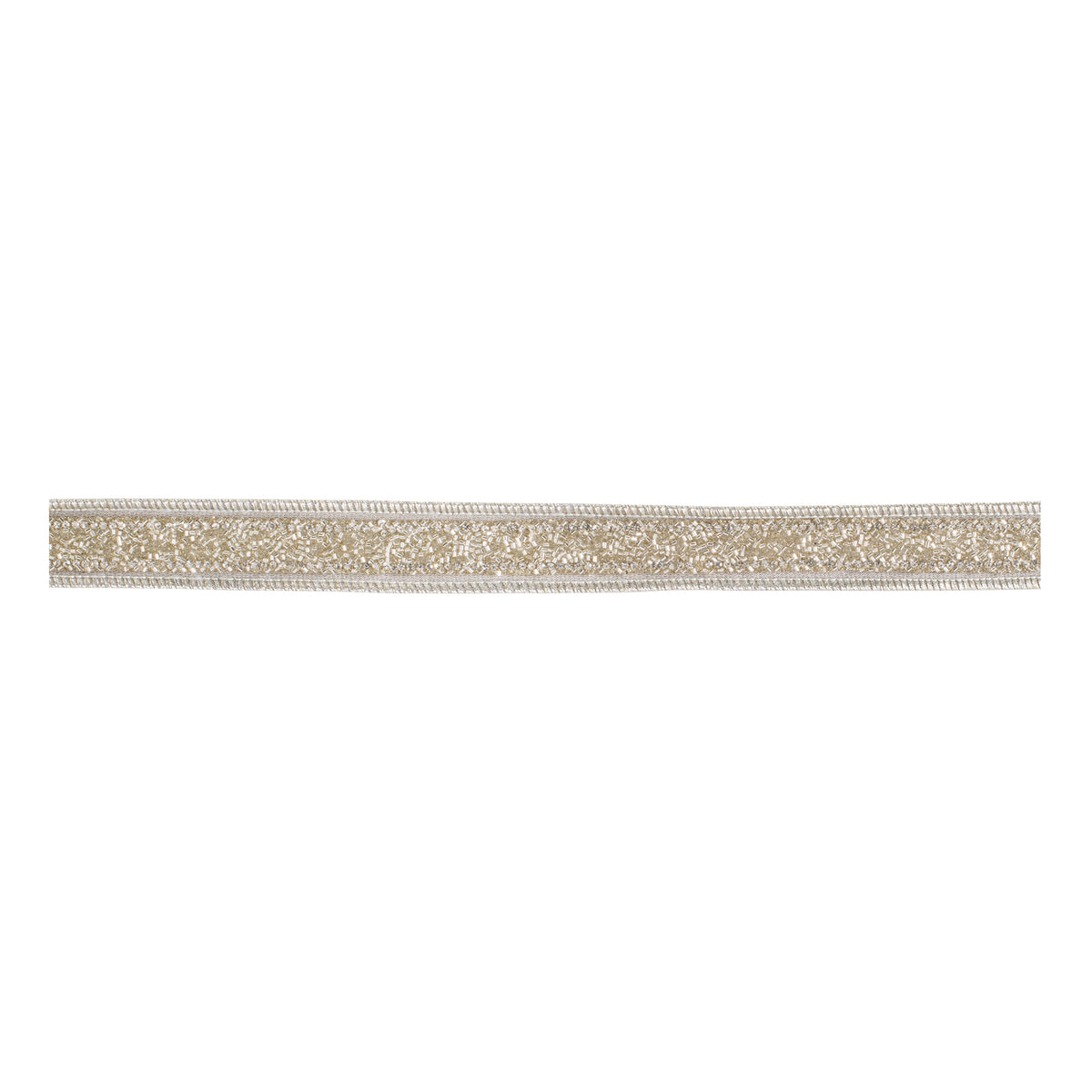 Gold Beaded Glitter Wired Ribbon 1.5" x 5 Yds.