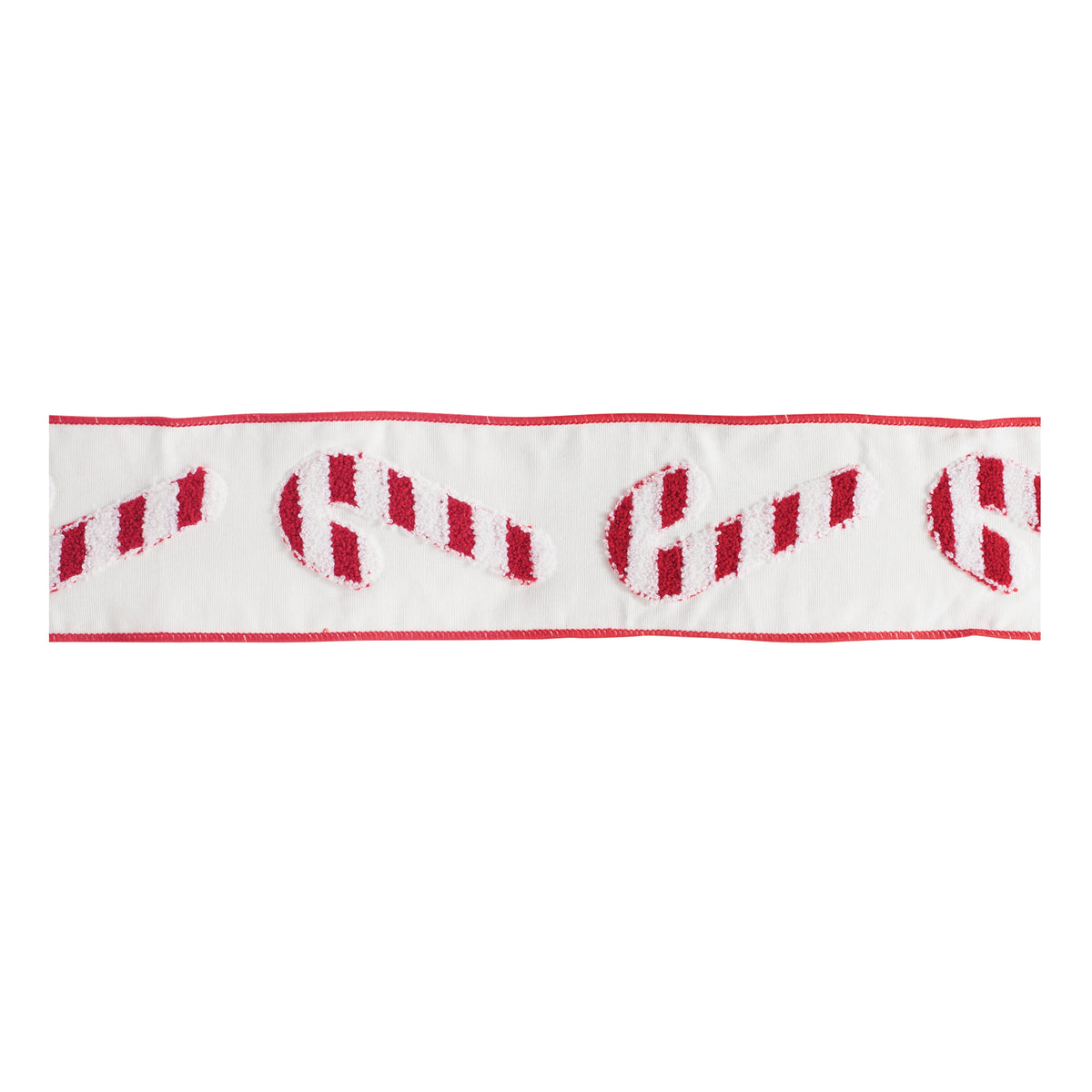Candy Cane Wired Cotton Ribbon 4" x 5 Yds.