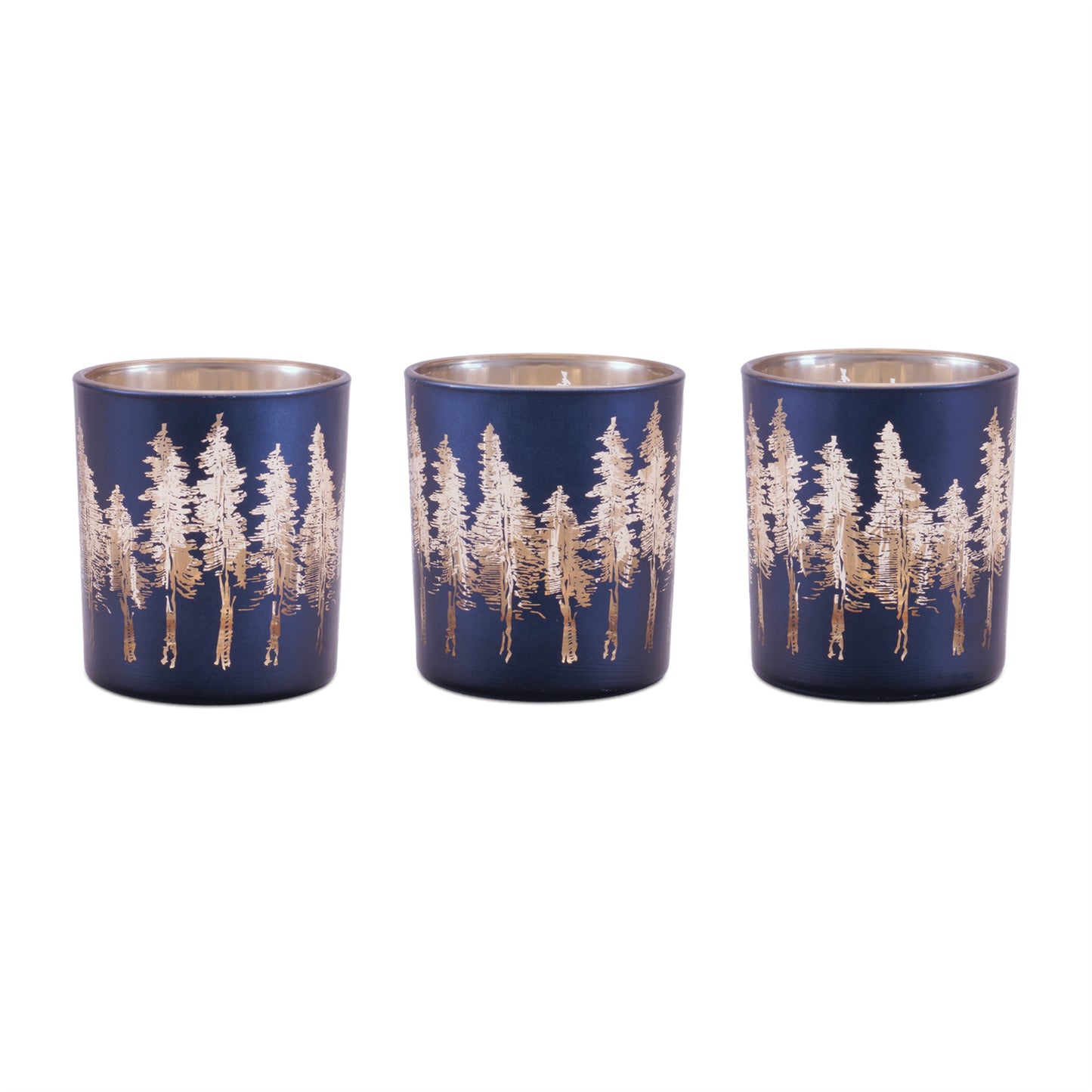 Pine Tree Print Votive Holder (Set of 3)