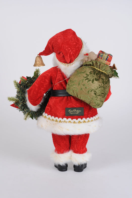 CC16-213R Lighted Berry Wreath Santa