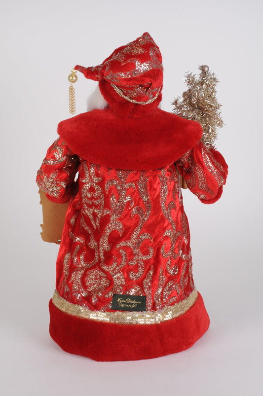 CC18-73 Lighted Scarlet Jeweled Santa