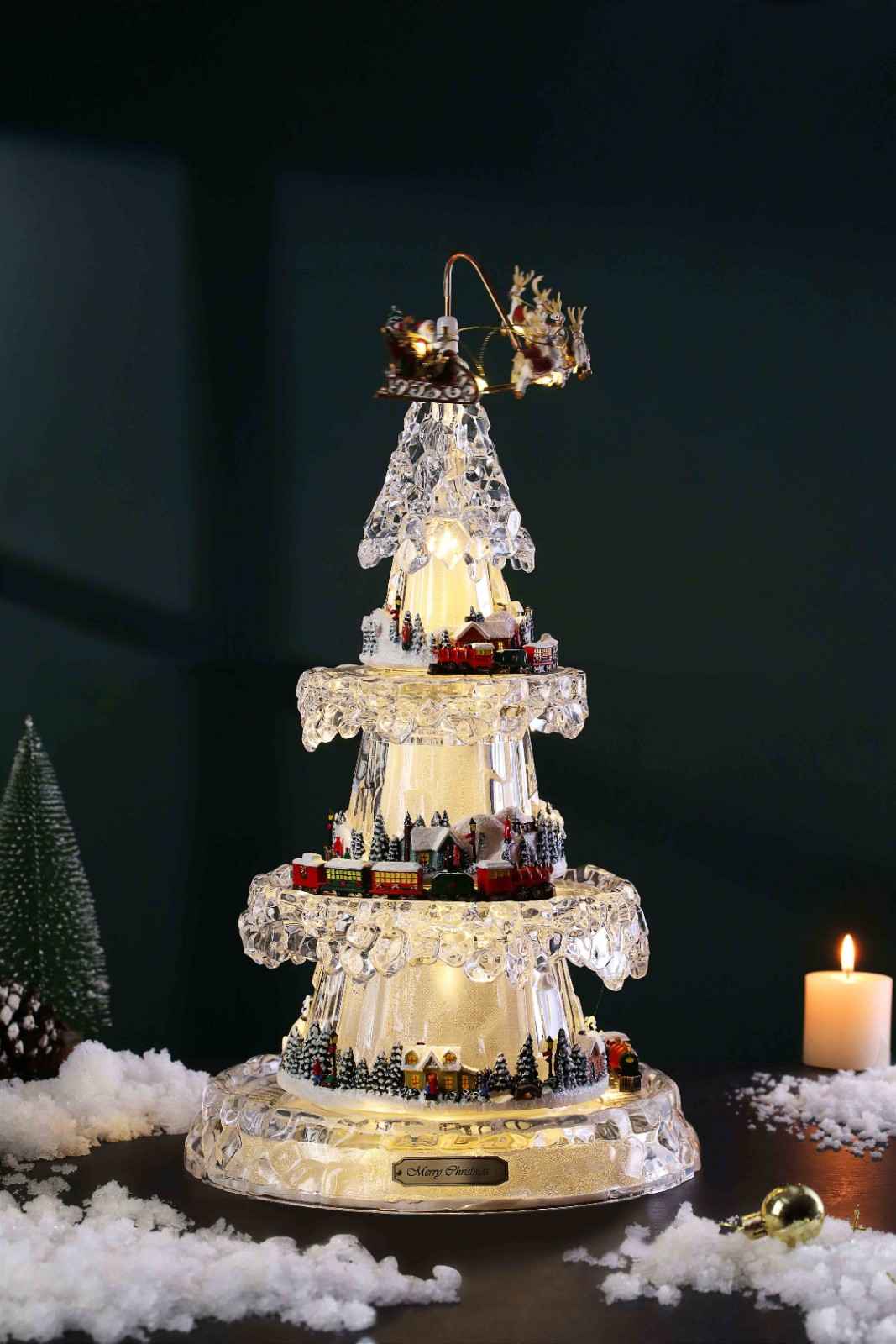Christmas Two-Tier Tree Village