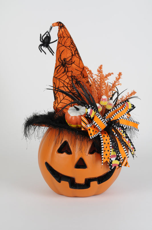 HA018 Lighted Pumpkin with Orange Hat
