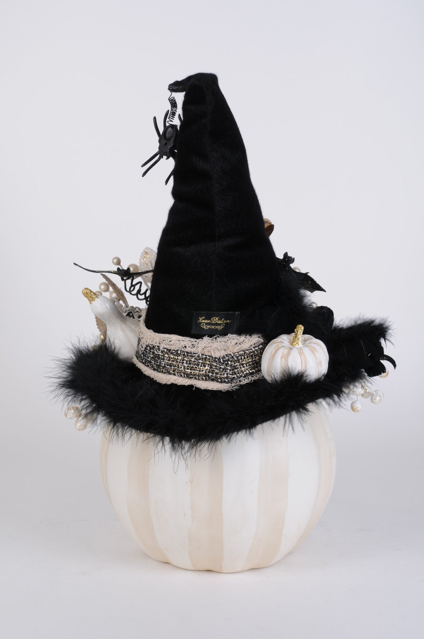 HA025 Lighted White Fiber Optic Pumpkin
