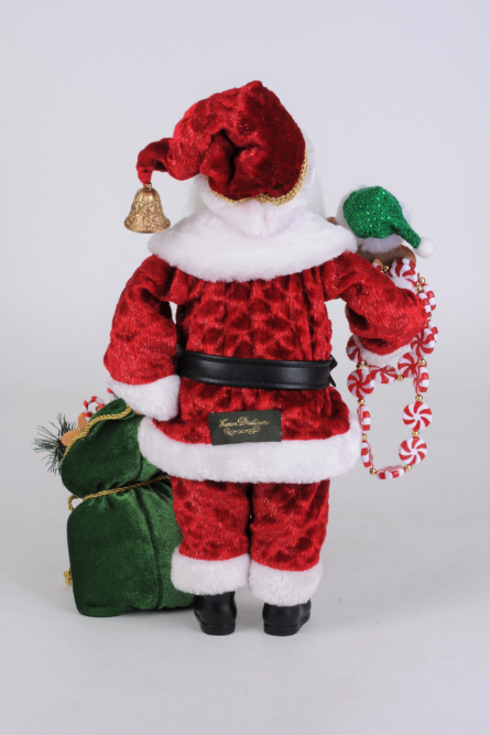 Karen Didion Lighted Peppermint & Goodies Santa Figurine – Collectible Christmas décor at A Coastal Christmas
