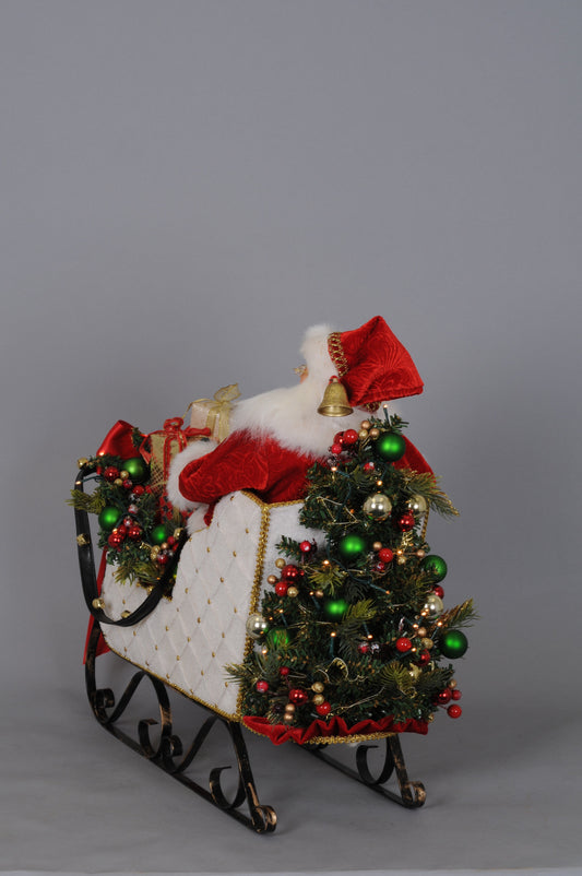 SC-44 Lighted White Sled Santa