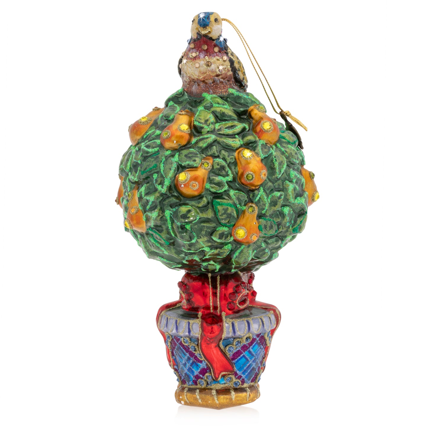 Partridge in a Pear Tree Glass Ornament