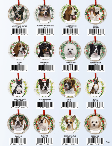 E&S Pets Ceramic Round Ornaments