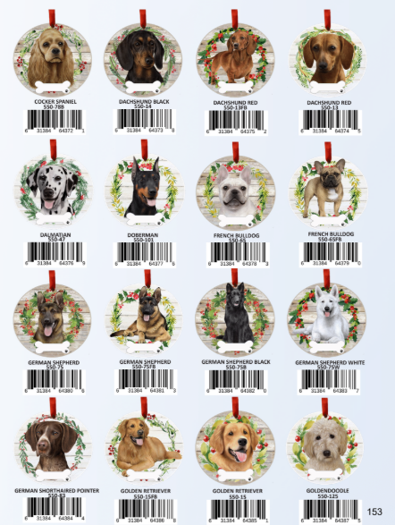 E&S Pets Ceramic Round Ornaments
