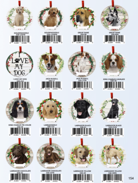 E&S Pets Ceramic Round Ornaments