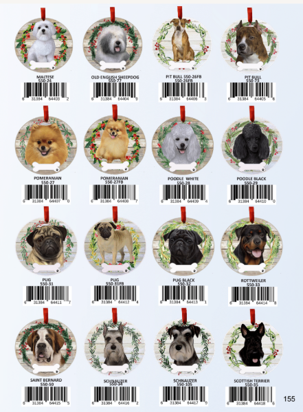 E&S Pets Ceramic Round Ornaments