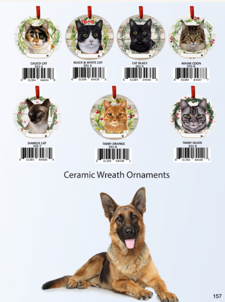 E&S Pets Ceramic Round Ornaments