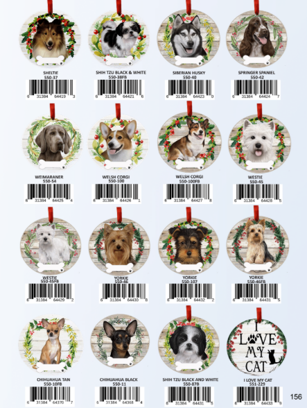E&S Pets Ceramic Round Ornaments
