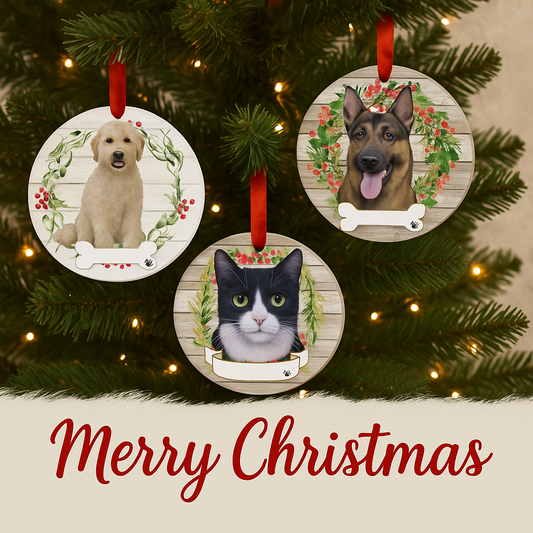 E&S Pets Ceramic Round Ornaments
