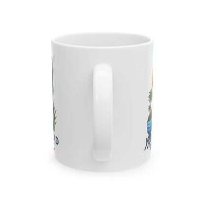 Hilton Head Island ceramic mug colorful coastal drinkware