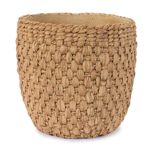 Woven Texture Cement Planter 10.5"D